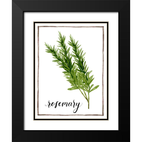 Watercolor Herbs V Black Modern Wood Framed Art Print with Double Matting by Popp, Grace