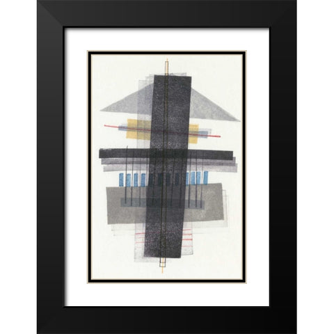 Compass Point I Black Modern Wood Framed Art Print with Double Matting by Galapon, Nikki