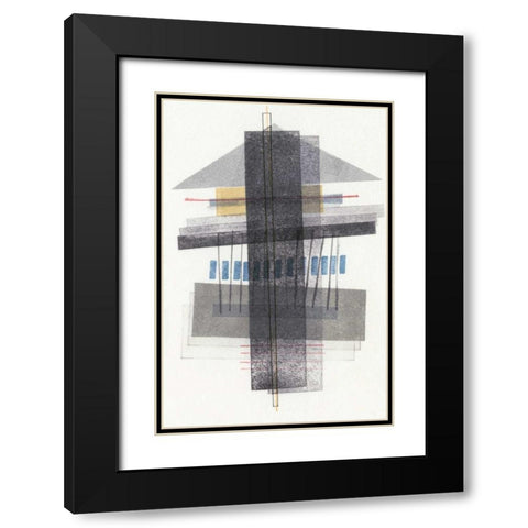 Compass Point III Black Modern Wood Framed Art Print with Double Matting by Galapon, Nikki