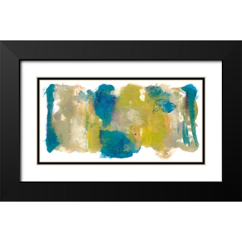 Teal and Scribbles II Black Modern Wood Framed Art Print with Double Matting by Combs, Joyce