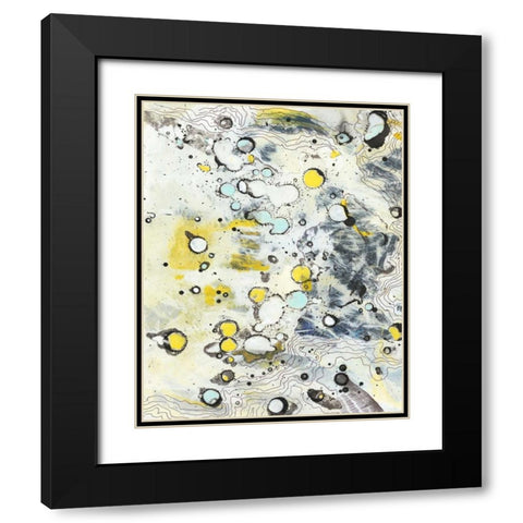 Topo II Black Modern Wood Framed Art Print with Double Matting by Fuchs, Jodi