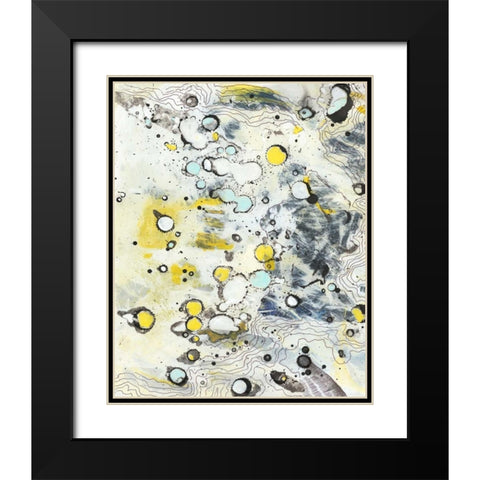 Topo II Black Modern Wood Framed Art Print with Double Matting by Fuchs, Jodi