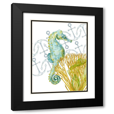 Undersea Creatures I Black Modern Wood Framed Art Print with Double Matting by Wang, Melissa