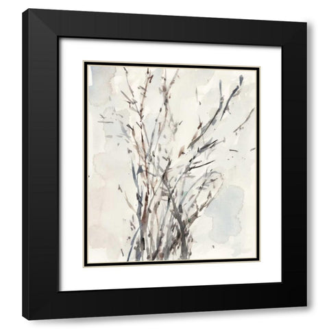 Watercolor Branches I Black Modern Wood Framed Art Print with Double Matting by Dixon, Samuel