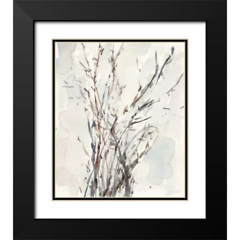 Watercolor Branches I Black Modern Wood Framed Art Print with Double Matting by Dixon, Samuel