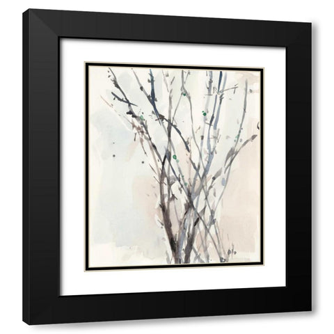 Watercolor Branches II Black Modern Wood Framed Art Print with Double Matting by Dixon, Samuel