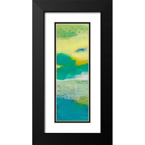 Teal Dot Panels I Black Modern Wood Framed Art Print with Double Matting by Jachimiec, Sue