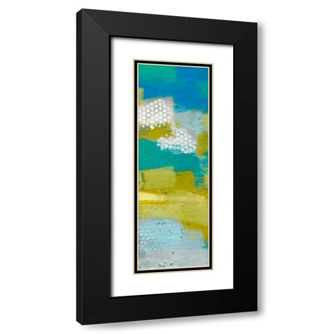 Teal Dot Panels II Black Modern Wood Framed Art Print with Double Matting by Jachimiec, Sue
