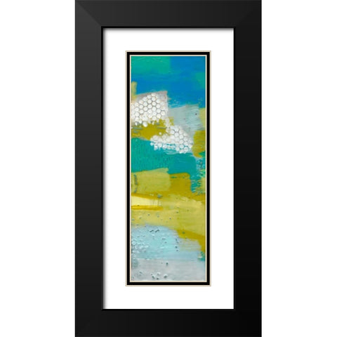 Teal Dot Panels II Black Modern Wood Framed Art Print with Double Matting by Jachimiec, Sue