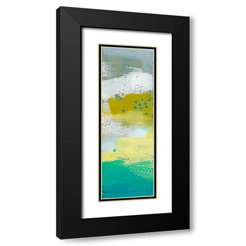 Teal Dot Panels III Black Modern Wood Framed Art Print with Double Matting by Jachimiec, Sue