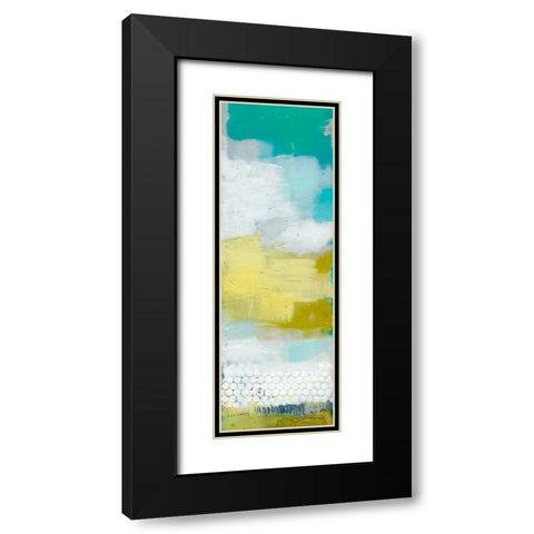 Teal Dot Panels IV Black Modern Wood Framed Art Print with Double Matting by Jachimiec, Sue