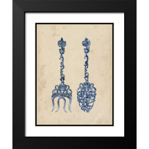 Antique Utensils I Black Modern Wood Framed Art Print with Double Matting by Wang, Melissa