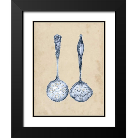 Antique Utensils IV Black Modern Wood Framed Art Print with Double Matting by Wang, Melissa