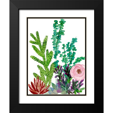 Little Garden II Black Modern Wood Framed Art Print with Double Matting by Wang, Melissa