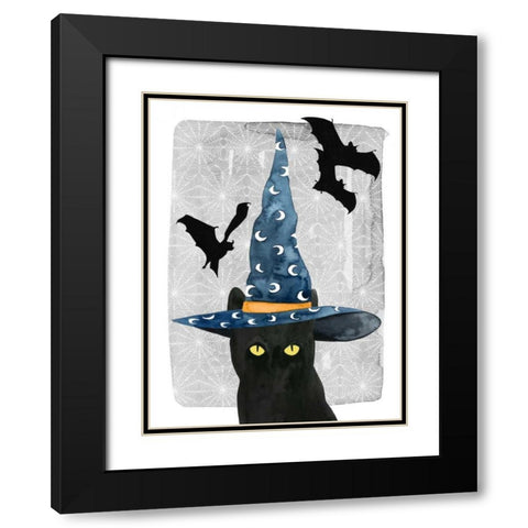 Black Cat II Black Modern Wood Framed Art Print with Double Matting by Popp, Grace