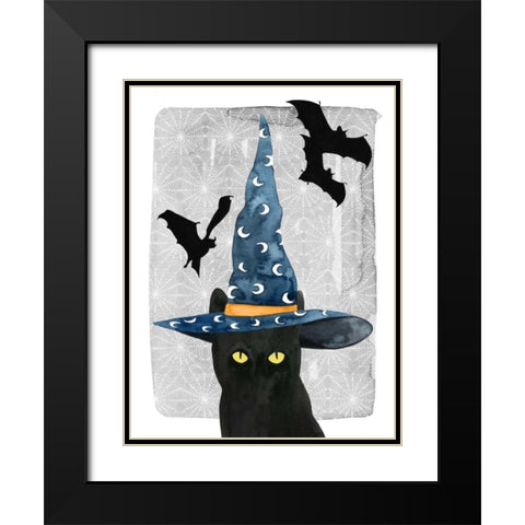 Black Cat II Black Modern Wood Framed Art Print with Double Matting by Popp, Grace