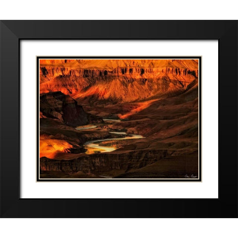 Canyon View I Black Modern Wood Framed Art Print with Double Matting by Drost, David