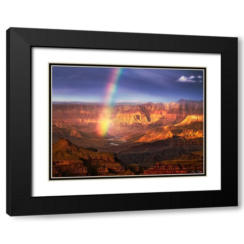 Canyon View IV Black Modern Wood Framed Art Print with Double Matting by Drost, David