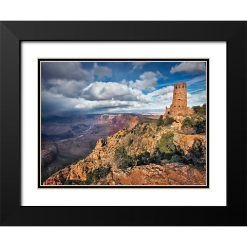 Canyon View VII Black Modern Wood Framed Art Print with Double Matting by Drost, David