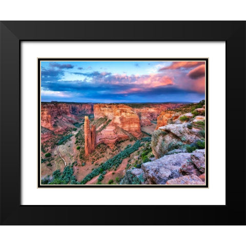 Canyon View VIII Black Modern Wood Framed Art Print with Double Matting by Drost, David