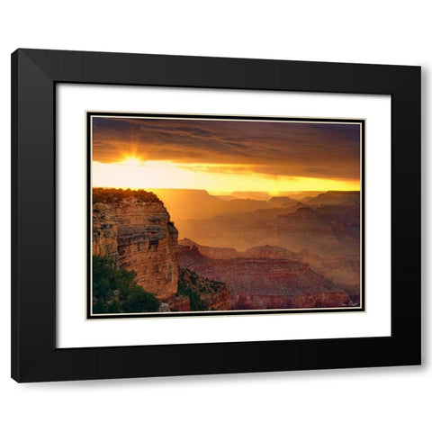 Canyon View IX Black Modern Wood Framed Art Print with Double Matting by Drost, David
