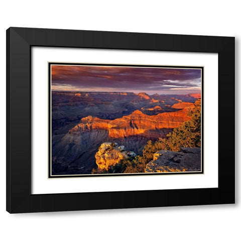 Canyon View X Black Modern Wood Framed Art Print with Double Matting by Drost, David
