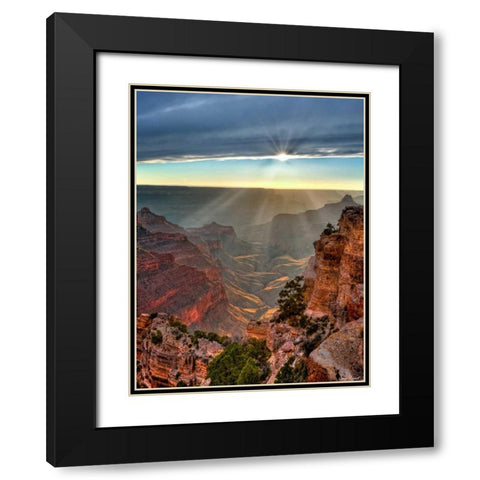 Canyon View XI Black Modern Wood Framed Art Print with Double Matting by Drost, David