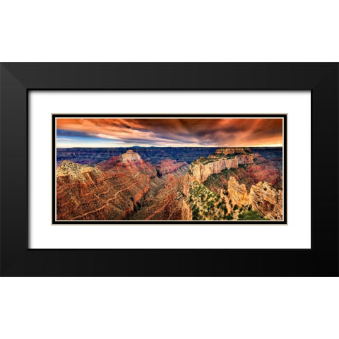 Canyon View XII Black Modern Wood Framed Art Print with Double Matting by Drost, David