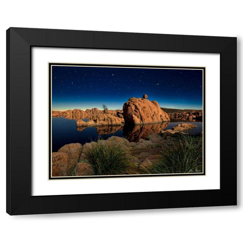 Lake Canyon View I Black Modern Wood Framed Art Print with Double Matting by Drost, David