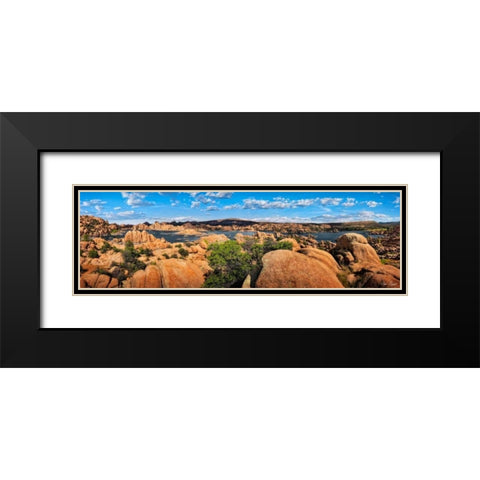 Lake Canyon View V Black Modern Wood Framed Art Print with Double Matting by Drost, David