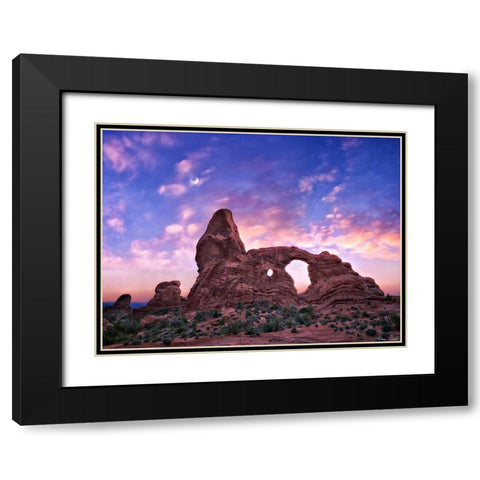 Sunset in the Desert I Black Modern Wood Framed Art Print with Double Matting by Drost, David