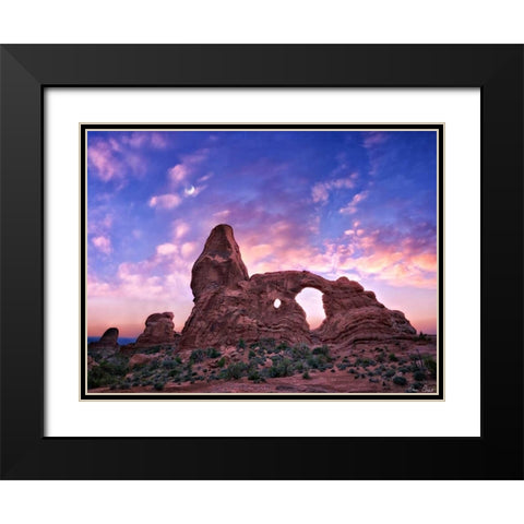 Sunset in the Desert I Black Modern Wood Framed Art Print with Double Matting by Drost, David