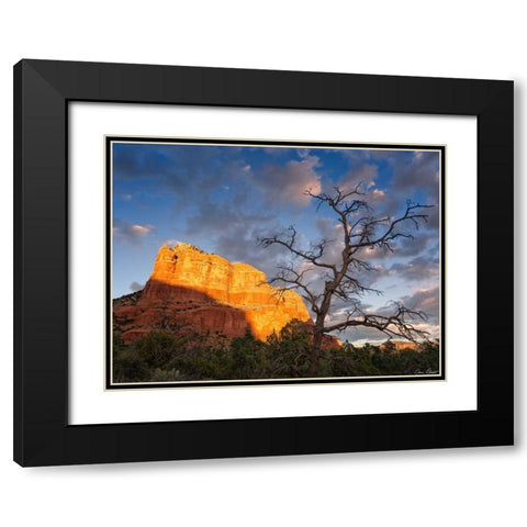 Sunset in the Desert II Black Modern Wood Framed Art Print with Double Matting by Drost, David