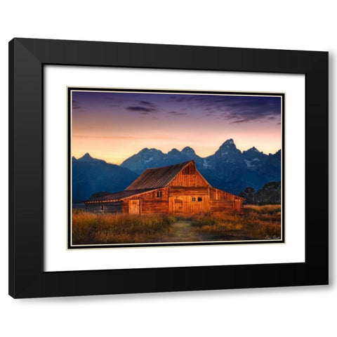 Sunset in the Desert III Black Modern Wood Framed Art Print with Double Matting by Drost, David