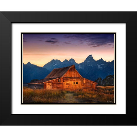 Sunset in the Desert III Black Modern Wood Framed Art Print with Double Matting by Drost, David