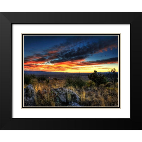 Sunset in the Desert IV Black Modern Wood Framed Art Print with Double Matting by Drost, David