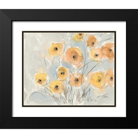 Sunset Poppies I Black Modern Wood Framed Art Print with Double Matting by Dixon, Samuel