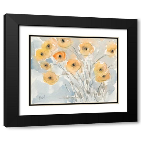 Sunset Poppies II Black Modern Wood Framed Art Print with Double Matting by Dixon, Samuel