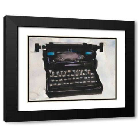 Typing II Black Modern Wood Framed Art Print with Double Matting by Dixon, Samuel