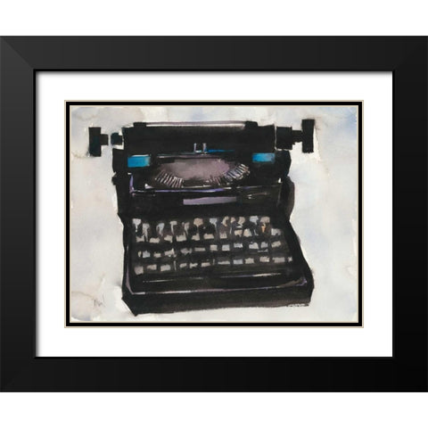 Typing II Black Modern Wood Framed Art Print with Double Matting by Dixon, Samuel