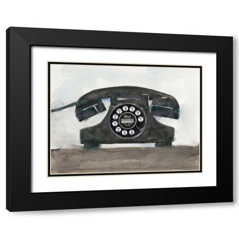 Phoning II Black Modern Wood Framed Art Print with Double Matting by Dixon, Samuel