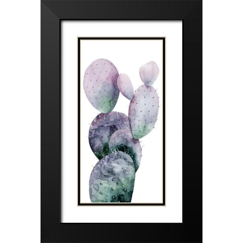 Purple Cactus I Black Modern Wood Framed Art Print with Double Matting by Popp, Grace