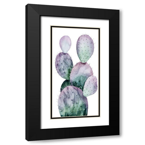 Purple Cactus II Black Modern Wood Framed Art Print with Double Matting by Popp, Grace