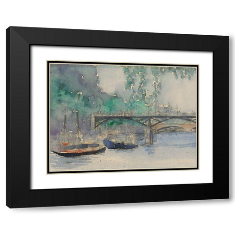 Custom Venice Watercolors V Black Modern Wood Framed Art Print with Double Matting by Dixon, Samuel