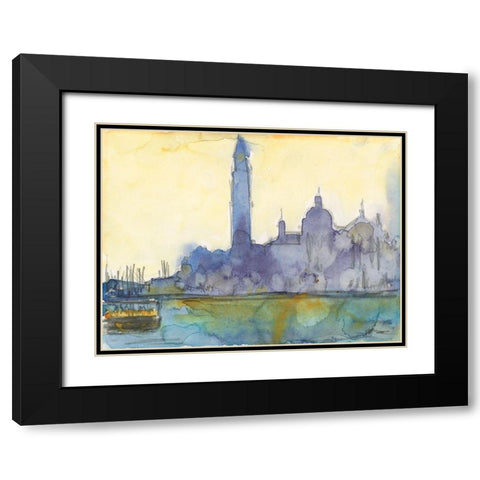 Custom Venice Watercolors VI Black Modern Wood Framed Art Print with Double Matting by Dixon, Samuel