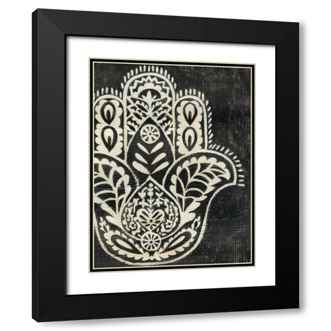 Night Hamsa I Black Modern Wood Framed Art Print with Double Matting by Zarris, Chariklia