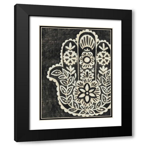 Night Hamsa II Black Modern Wood Framed Art Print with Double Matting by Zarris, Chariklia