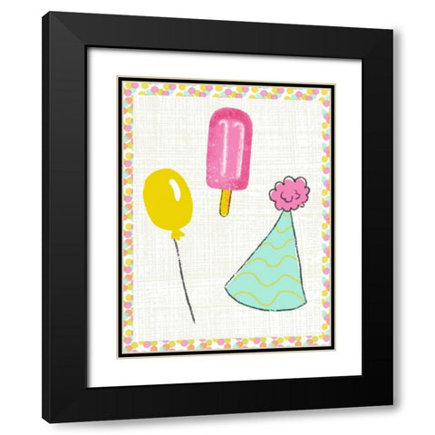 Pop Party I Black Modern Wood Framed Art Print with Double Matting by Zarris, Chariklia