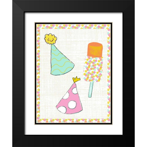 Pop Party III Black Modern Wood Framed Art Print with Double Matting by Zarris, Chariklia