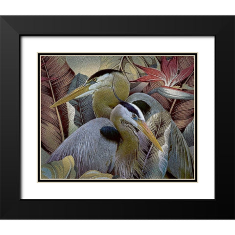 Two to Tango Black Modern Wood Framed Art Print with Double Matting by Hunziker, Steve